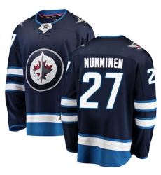 Youth Winnipeg Jets #27 Teppo Numminen Fanatics Branded Navy Blue Home Breakaway NHL Jersey