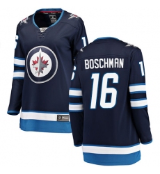 Women's Winnipeg Jets #16 Laurie Boschman Fanatics Branded Navy Blue Home Breakaway NHL Jersey