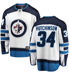 Youth Winnipeg Jets #34 Michael Hutchinson Fanatics Branded White Away Breakaway NHL Jersey