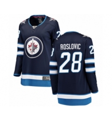 Women's Winnipeg Jets #28 Jack Roslovic Fanatics Branded Navy Blue Home Breakaway NHL Jersey