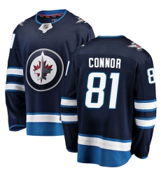 Men's Winnipeg Jets #81 Kyle Connor Fanatics Branded Navy Blue Home Breakaway NHL Jersey