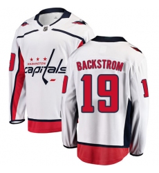 Men's Washington Capitals #19 Nicklas Backstrom Fanatics Branded White Away Breakaway NHL Jersey