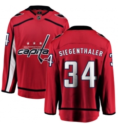 Men's Washington Capitals #34 Jonas Siegenthaler Fanatics Branded Red Home Breakaway NHL Jersey