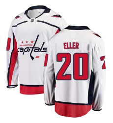 Youth Washington Capitals #20 Lars Eller Fanatics Branded White Away Breakaway NHL Jersey