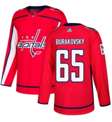 Men's Adidas Washington Capitals #65 Andre Burakovsky Authentic Red Home NHL Jersey