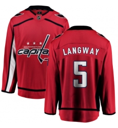 Men's Washington Capitals #5 Rod Langway Fanatics Branded Red Home Breakaway NHL Jersey