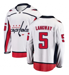 Youth Washington Capitals #5 Rod Langway Fanatics Branded White Away Breakaway NHL Jersey