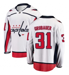 Youth Washington Capitals #31 Philipp Grubauer Fanatics Branded White Away Breakaway NHL Jersey