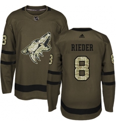Men's Adidas Arizona Coyotes #8 Tobias Rieder Premier Green Salute to Service NHL Jersey