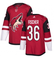 Men's Adidas Arizona Coyotes #36 Christian Fischer Premier Burgundy Red Home NHL Jersey