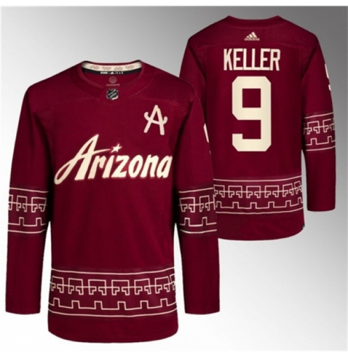 Men's Arizona Coyotes #9 Clayton Keller Garnet Alternate Pro Jersey