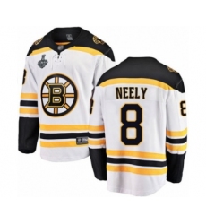 Men's Boston Bruins #8 Cam Neely Authentic White Away Fanatics Branded Breakaway 2019 Stanley Cup Final Bound Hockey Jersey