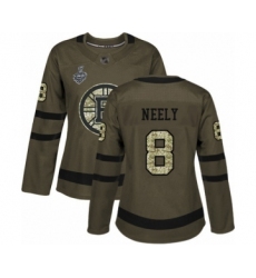 Women's Boston Bruins #8 Cam Neely Authentic Green Salute to Service 2019 Stanley Cup Final Bound Hockey Jersey
