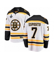Youth Boston Bruins #7 Phil Esposito Authentic White Away Fanatics Branded Breakaway 2019 Stanley Cup Final Bound Hockey Jersey