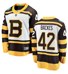 Men's Boston Bruins #42 David Backes White 2019 Winter Classic Fanatics Branded Breakaway NHL Jersey