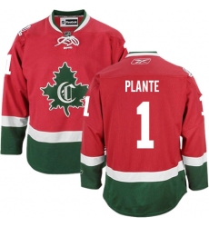 Youth Reebok Montreal Canadiens #1 Jacques Plante Authentic Red New CD NHL Jersey