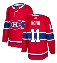 Men's Adidas Montreal Canadiens #11 Saku Koivu Authentic Red Home NHL Jersey