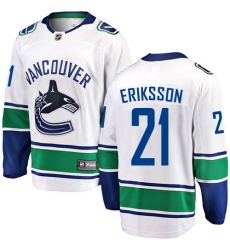 Men's Vancouver Canucks #21 Loui Eriksson Fanatics Branded White Away Breakaway NHL Jersey