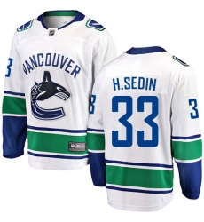 Men's Vancouver Canucks #33 Henrik Sedin Fanatics Branded White Away Breakaway NHL Jersey