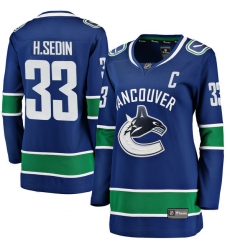 Women's Vancouver Canucks #33 Henrik Sedin Fanatics Branded Blue Home Breakaway NHL Jersey