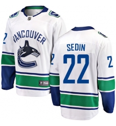 Youth Vancouver Canucks #22 Daniel Sedin Fanatics Branded White Away Breakaway NHL Jersey