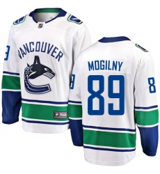 Men's Vancouver Canucks #89 Alexander Mogilny Fanatics Branded White Away Breakaway NHL Jersey