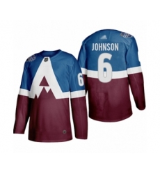Women's Colorado Avalanche #6 Erik Johnson Authentic Burgundy Blue 2020 Stadium Series Hockey Jersey
