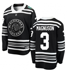 Men's Chicago Blackhawks #3 Keith Magnuson Black 2019 Winter Classic Fanatics Branded Breakaway NHL Jersey