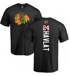 NHL Adidas Chicago Blackhawks #24 Martin Havlat Black Backer T-Shirt
