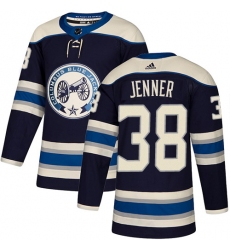 Youth Adidas Columbus Blue Jackets #38 Boone Jenner Authentic Navy Blue Alternate NHL Jersey