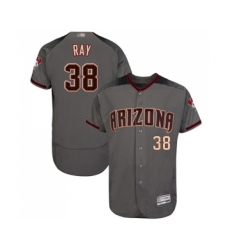 Men's Arizona Diamondbacks #38 Robbie Ray Grey Road Authentic Collection Flex Base Baseball Jersey