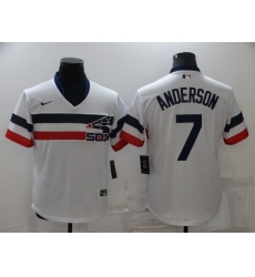 Men's Nike Chicago White Sox #7 Tim Anderson White Throwback Jersey