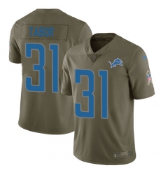 Men's Nike Detroit Lions #31 Teez Tabor Limited Olive 2017 Salute to Service NFL Jersey