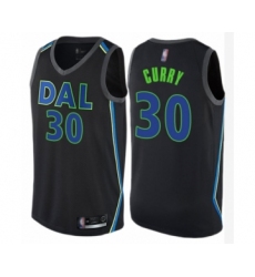 Men's Dallas Mavericks #30 Seth Curry Authentic Black Basketball Jersey - City Edition