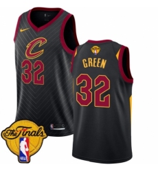 Youth Nike Cleveland Cavaliers #32 Jeff Green Authentic Black 2018 NBA Finals Bound NBA Jersey Statement Edition