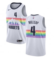 Women's Nike Denver Nuggets #4 Paul Millsap Swingman White NBA Jersey - City Edition