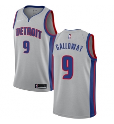 Men's Nike Detroit Pistons #9 Langston Galloway Authentic Silver NBA Jersey Statement Edition