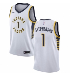 Men's Nike Indiana Pacers #1 Lance Stephenson Authentic White NBA Jersey - Association Edition