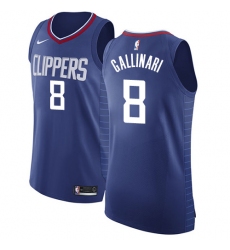 Men's Nike Los Angeles Clippers #8 Danilo Gallinari Authentic Blue Road NBA Jersey - Icon Edition