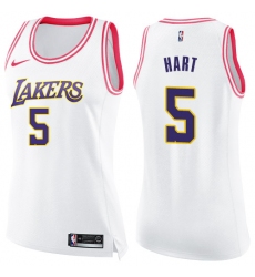 Women's Nike Los Angeles Lakers #5 Josh Hart Swingman White/Pink Fashion NBA Jersey