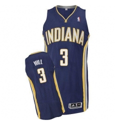 Revolution 30 Pacers #3 George Hill Navy Blue Road Stitched NBA Jersey