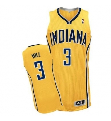Revolution 30 Pacers #3 George Hill Yellow Home Stitched NBA Jersey