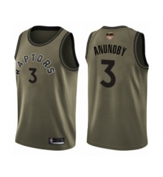 Youth Toronto Raptors #3 OG Anunoby Swingman Green Salute to Service 2019 Basketball Finals Bound Jersey