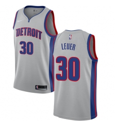 Men's Nike Detroit Pistons #30 Jon Leuer Authentic Silver NBA Jersey Statement Edition