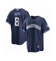 Men's Chicago Cubs #8 Ian Happ Nike City Connect Replica Player Navy Jersey