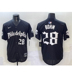 Men's Philadelphia Phillies #28 Alec Bohm Black Gothic Vapor Limited Stitched Jersey