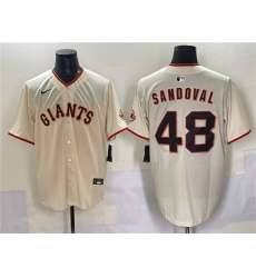 Men's San Francisco Giants #48 Pablo Sandoval Cream 2024 Home Limited Stitched Baseball Jersey