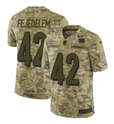 Men's Nike Cincinnati Bengals #42 Clayton Fejedelem Limited Camo 2018 Salute to Service NFL Jersey