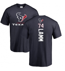 NFL Nike Houston Texans #74 Kendall Lamm Navy Blue Backer T-Shirt