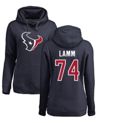 NFL Women's Nike Houston Texans #74 Kendall Lamm Navy Blue Name & Number Logo Pullover Hoodie